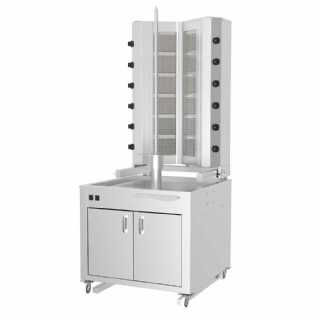 KLG226-VAD Gas Doner Kebab Grıll Bottom Motor V Model, With Trolley & Cabinet